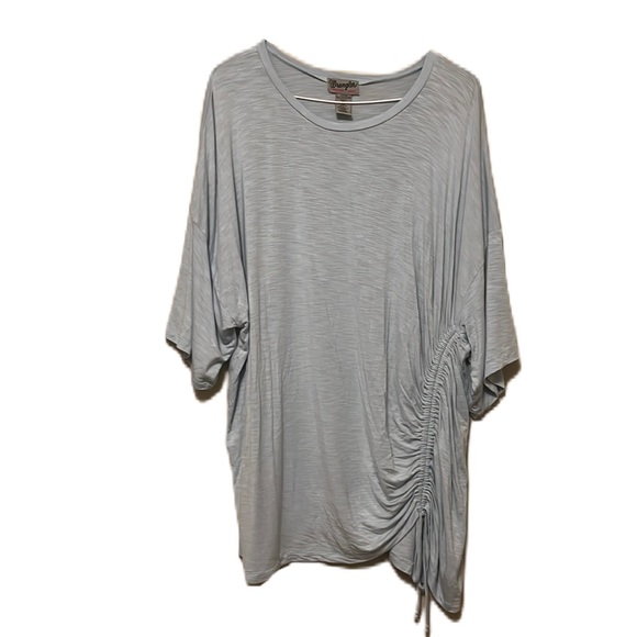 Wrangler, Drawstring Side, Lagging Look, Scoop Neckline Top, Light Blue, XXL - Picture 1 of 5